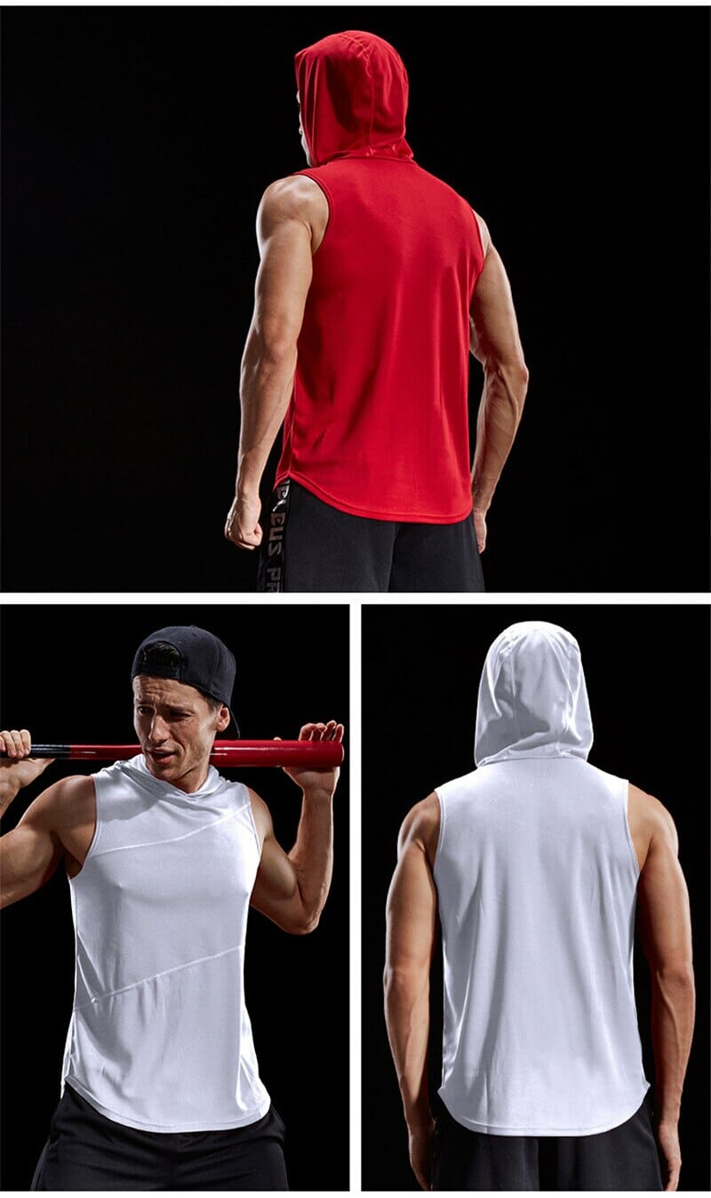 custom mens lightweight sleeveless hoodie manufacturer