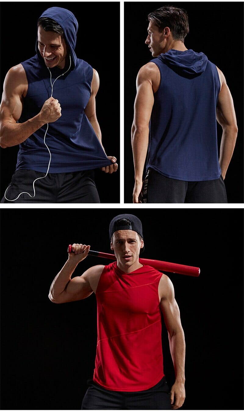 custom mens lightweight sleeveless hoodie wholesale