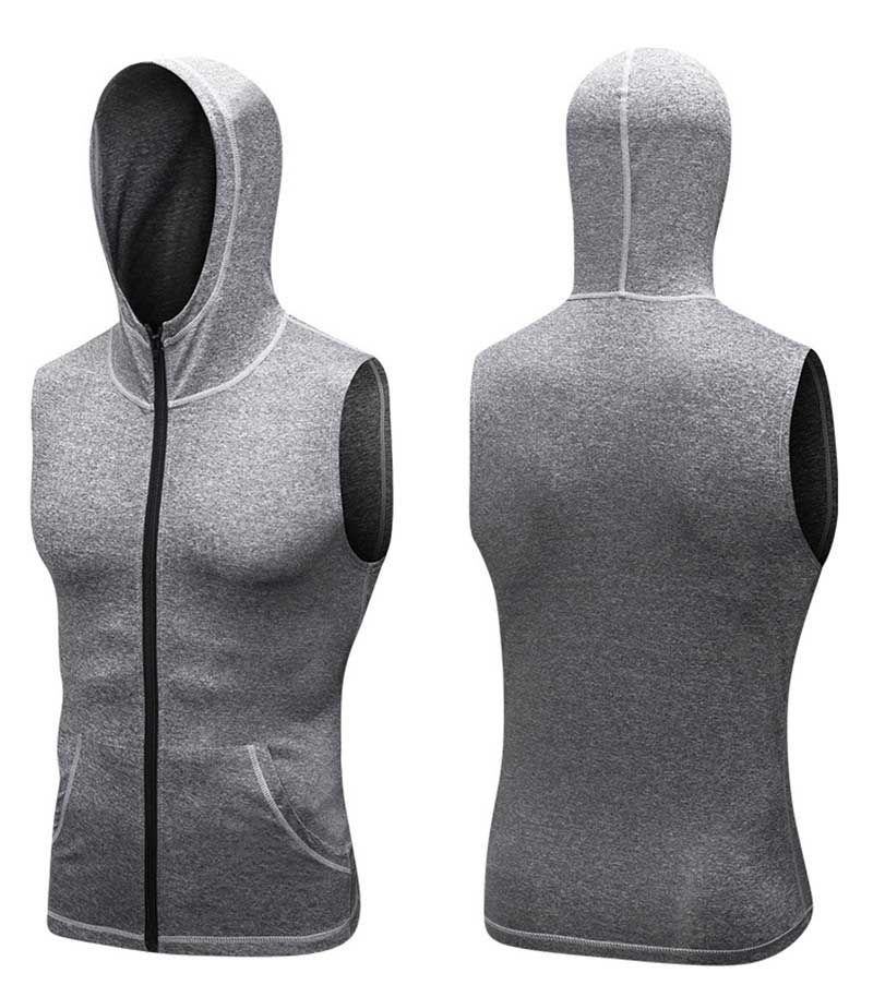 men's tank top hoodie grey