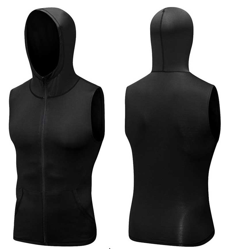 black men's tank top hoodie