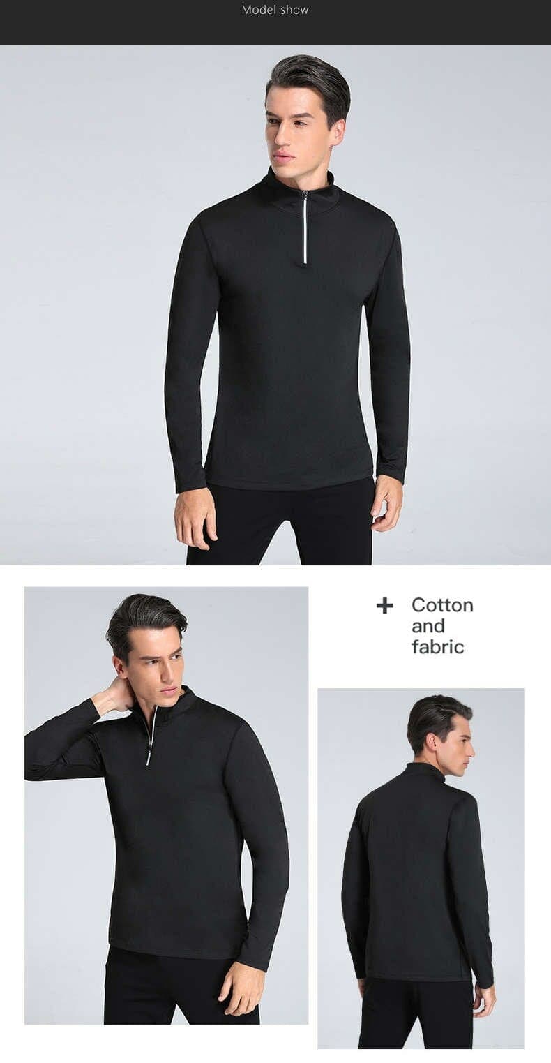 custom zipped mens slim fit long sleeve t shirts