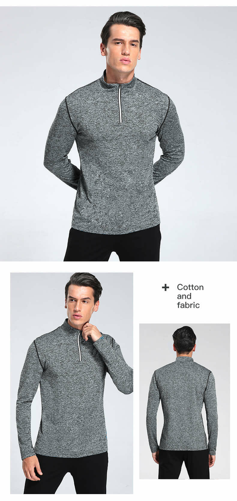 custom grey mens slim fit long sleeve t shirts