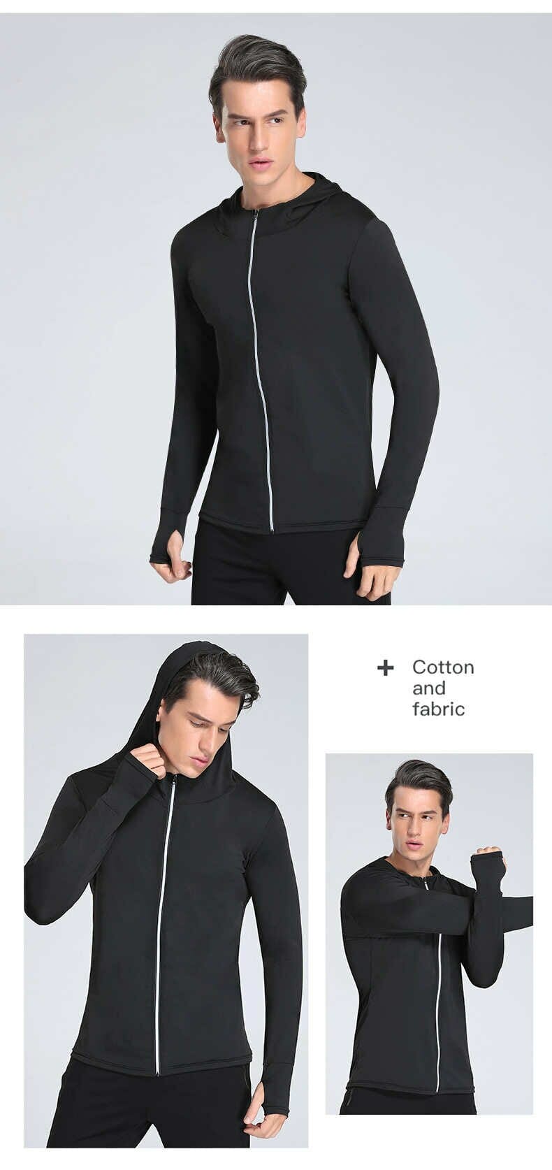 sudaderas ligeras negras para hombre