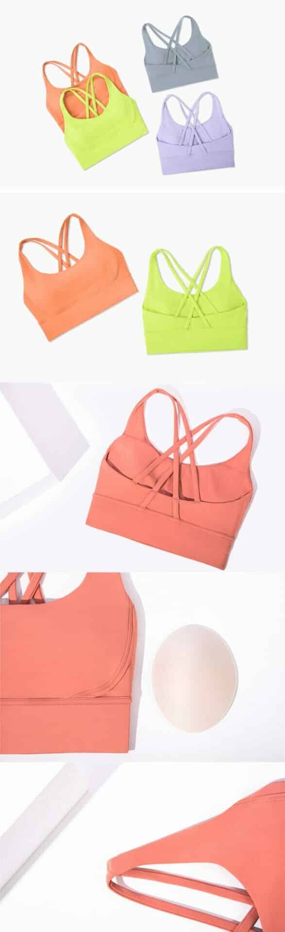 multi colored medium impact sports bra