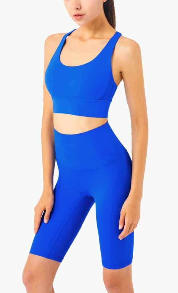 blue medium impact sports bra