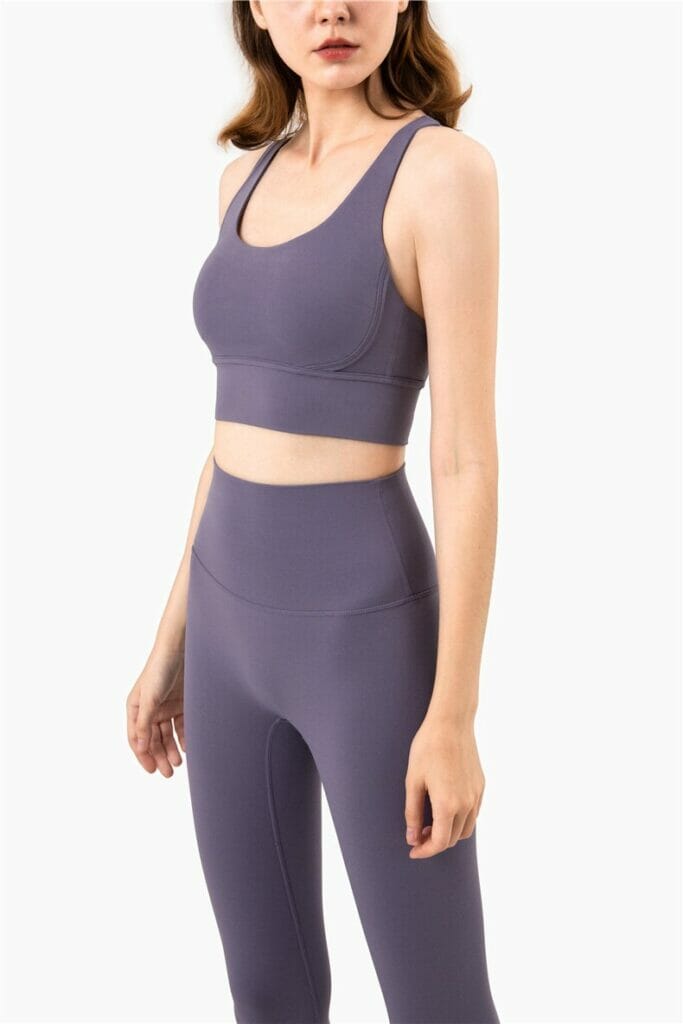 medium impact sports bra suit for yoga supplier