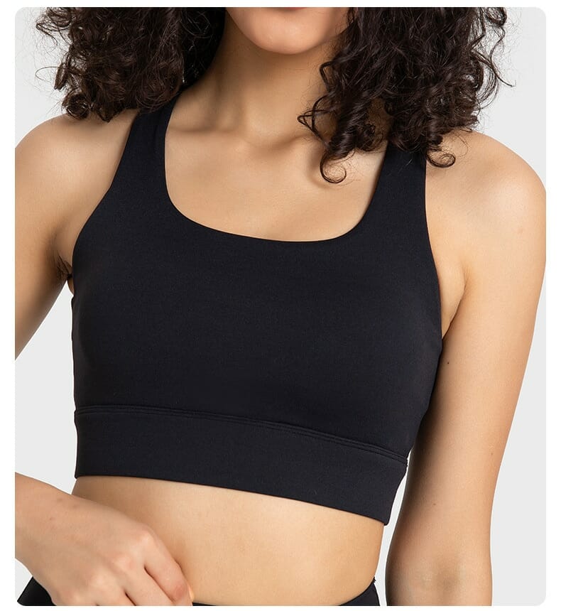 black back hollowing soft comfortable sports bra