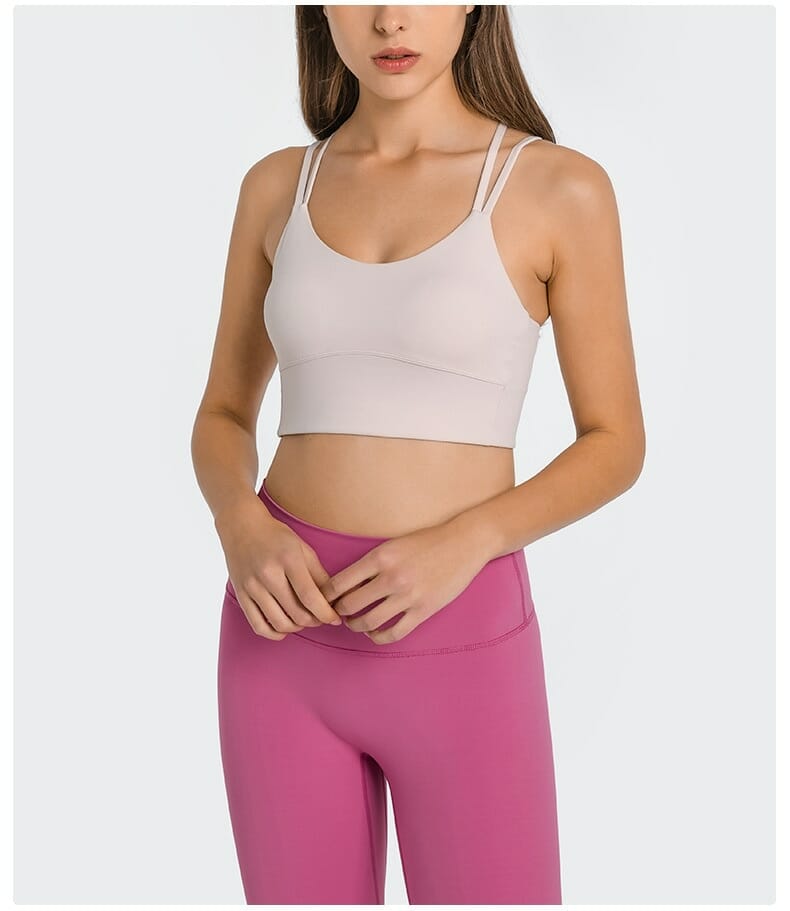 custom pink women's light-support padded sports bra