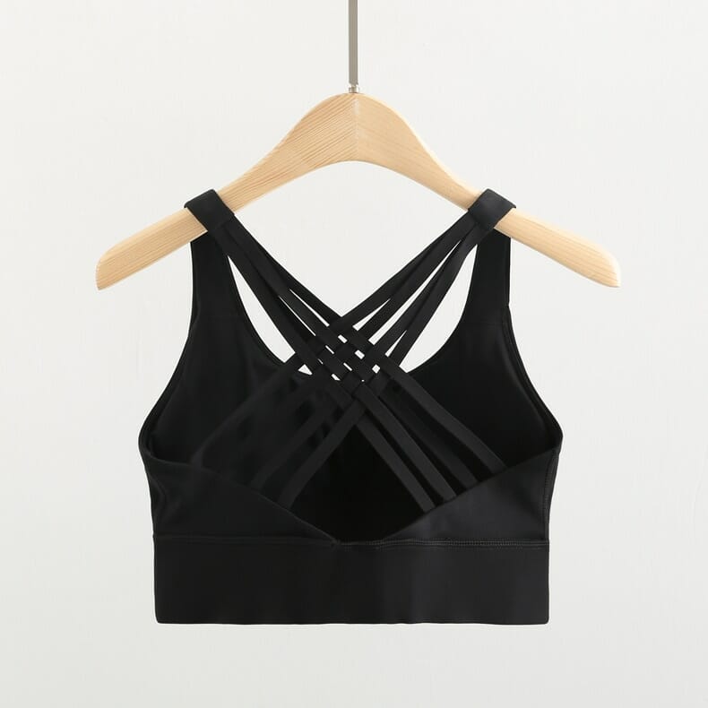 custom multi strap sports bra with pad supplier in China